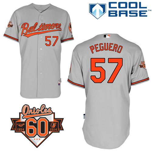 Francisco Peguero #57 Youth Baseball Jersey-Baltimore Orioles Authentic Road Gray Cool Base MLB Jersey